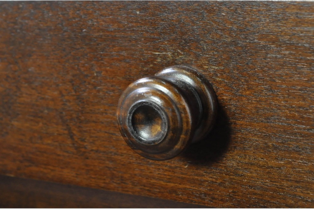 《天板取り付け加工費込み》　中古　北海道民芸家具　框組扉の端正なキャビネット　(R-080866)