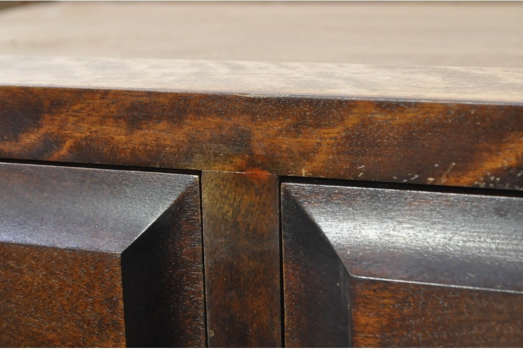 《天板取り付け加工費込み》　中古　北海道民芸家具　框組扉の端正なキャビネット　(R-080866)