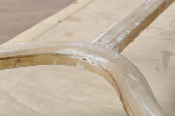 フランスアンティーク　ペイント　天板大理石　猫脚が優雅で可愛らしい彫刻入りのローテーブル(センターテーブル、サイドテーブル、リビングテーブル)(R-080869)