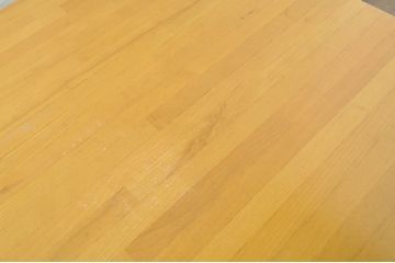 中古　ブランド家具　特注　オーダー品　天板極厚　タモ材　無垢　ナチュラルカラーが素敵な収納付きの特大テーブル(ダイニングテーブル、4人掛け、6人掛け、作業台、食卓、店舗什器)(R-080871)