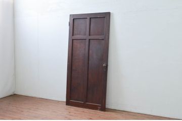 アンティーク建具　レトロな佇まいが魅力的なドア1枚(木製扉、板戸)(R-080873)
