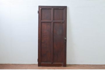 アンティーク建具　レトロな佇まいが魅力的なドア1枚(木製扉、板戸)(R-080873)
