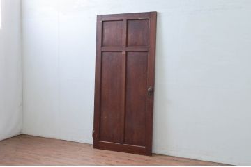 アンティーク建具　レトロな佇まいが魅力的なドア1枚(木製扉、板戸)(R-080874)