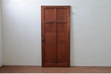 アンティーク建具　レトロな佇まいが魅力的なドア1枚(木製扉、板戸)(R-080874)