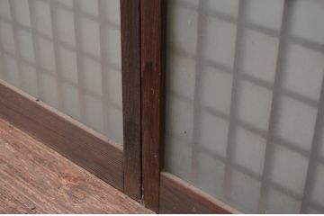 アンティーク建具　上手物　上質な和の空間を演出する凝った作りの高級ガラス窓4枚セット(ガラス戸、引き戸)(R-080875)