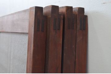 アンティーク建具　上手物　上質な和の空間を演出する凝った作りの高級ガラス窓4枚セット(ガラス戸、引き戸)(R-080875)