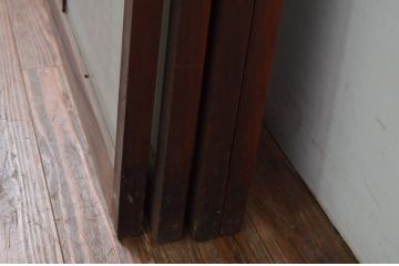 アンティーク建具　上手物　上質な和の空間を演出する凝った作りの高級ガラス窓4枚セット(ガラス戸、引き戸)(R-080875)
