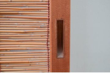 ビンテージ建具　涼しげな和の空間を演出する窓2枚セット(夏戸、簾戸、御簾戸、簀戸、葭戸、夏障子、引き戸、すど、ヴィンテージ)(R-080876)