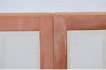 ビンテージ建具　和の空間を高める凝った作りの障子戸窓2枚セット(引き戸、ヴィンテージ)(R-080877)