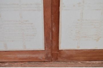 ビンテージ建具　和の空間を高める凝った作りの障子戸窓2枚セット(引き戸、ヴィンテージ)(R-080877)