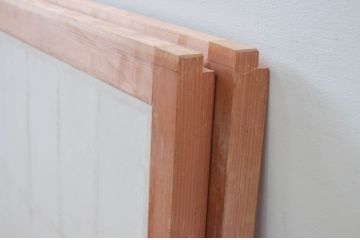 ビンテージ建具　和の空間を高める凝った作りの障子戸窓2枚セット(引き戸、ヴィンテージ)(R-080877)