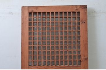 アジアンアンティーク　本物の時代物!!　李朝の八角デザイン幅狭格子扉1枚(格子戸、ドア、建具)(R-080879)