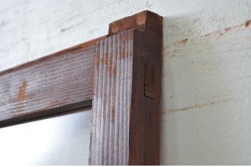 アンティーク建具　デザイングッド!!　レトロな空間作りにおすすめなガラス戸1枚(引き戸)(R-080882)