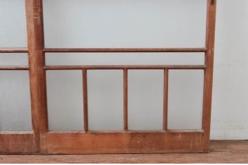 アンティーク建具　デザイングッド!!　レトロな空間作りにおすすめなガラス戸2枚セット(引き戸)(R-080883)