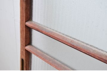 アンティーク建具　デザイングッド!!　レトロな空間作りにおすすめなガラス戸2枚セット(引き戸)(R-080883)