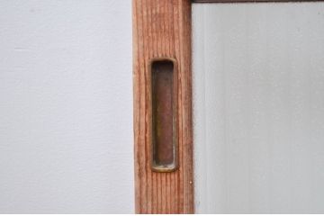 アンティーク建具　デザイングッド!!　レトロな空間作りにおすすめなガラス戸2枚セット(引き戸)(R-080883)