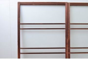 アンティーク建具　デザイングッド!!　レトロな空間作りにおすすめなガラス戸2枚セット(引き戸)(R-080883)