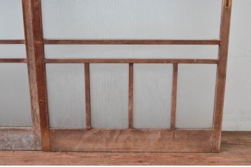 アンティーク建具　デザイングッド!!　レトロな空間作りにおすすめなガラス戸2枚セット(引き戸)(R-080883)