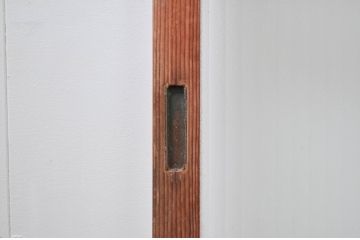 アンティーク建具　デザイングッド!!　レトロな空間作りにおすすめなガラス戸2枚セット(引き戸)(R-080883)