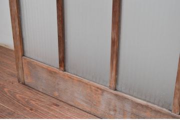 アンティーク建具　デザイングッド!!　レトロな空間作りにおすすめなガラス戸2枚セット(引き戸)(R-080883)