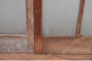 アンティーク建具　デザイングッド!!　レトロな空間作りにおすすめなガラス戸2枚セット(引き戸)(R-080883)