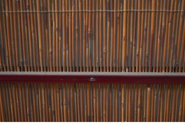 アンティーク建具 漆塗り框 黒柿透かし彫り入りの高級な夏戸4枚セット(引き戸、簾戸、簀戸、葭戸、夏障子、御簾戸、すど)(R-080886)