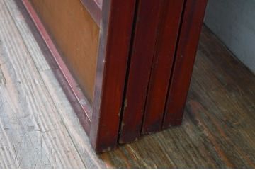 アンティーク建具 漆塗り框 黒柿透かし彫り入りの高級な夏戸4枚セット(引き戸、簾戸、簀戸、葭戸、夏障子、御簾戸、すど)(R-080886)