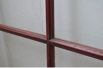 アンティーク建具　両面漆塗り　和モダンな空間づくりにおすすめなガラス帯戸4枚セット(引き戸、ガラス戸)(R-080890)