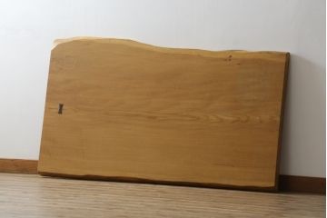 中古　ブランド家具　ナラ材　一枚板　存在感のある耳付きテーブルトップ(天板、テーブル天板、古材、木材、DIY、材料)(R-080892)