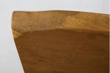 中古　ブランド家具　ナラ材　一枚板　存在感のある耳付きテーブルトップ(天板、テーブル天板、古材、木材、DIY、材料)(R-080892)
