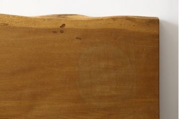中古　ブランド家具　ナラ材　一枚板　存在感のある耳付きテーブルトップ(天板、テーブル天板、古材、木材、DIY、材料)(R-080892)