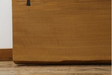 中古　ブランド家具　ナラ材　一枚板　存在感のある耳付きテーブルトップ(天板、テーブル天板、古材、木材、DIY、材料)(R-080892)