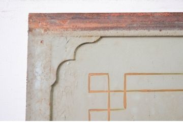 ビンテージ建具　ペイント仕上げ限定　古い銀行のレトロな鉄扉1枚(玄関戸、ドア、ヴィンテージ)(R-080894)