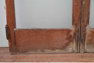 アンティーク建具　レトロな雰囲気漂う両開きドア1対2セット(ガラス扉、玄関扉)(R-080895)