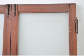 アンティーク建具　レトロな雰囲気漂う両開きドア1対2セット(ガラス扉、玄関扉)(R-080895)