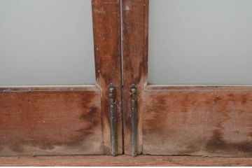 アンティーク建具　レトロな雰囲気漂う両開きドア1対2セット(ガラス扉、玄関扉)(R-080895)
