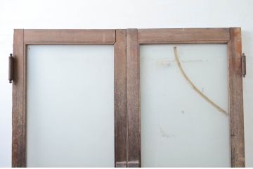 アンティーク建具　レトロな雰囲気漂う両開きドア1対2セット(ガラス扉、玄関扉)(R-080895)