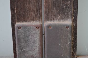 アンティーク建具　レトロな雰囲気漂う両開きドア1対2セット(ガラス扉、玄関扉)(R-080895)