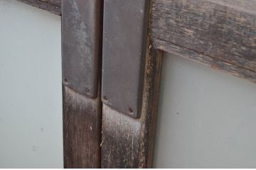 アンティーク建具　レトロな雰囲気漂う両開きドア1対2セット(ガラス扉、玄関扉)(R-080895)