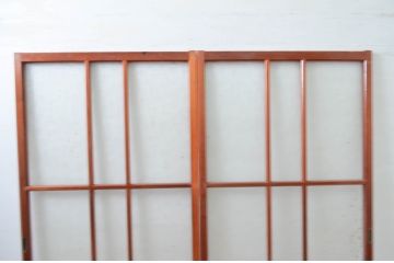 ビンテージ建具　レトロな空間を演出するガラス戸2枚セット(引き戸、ヴィンテージ)(R-080899)