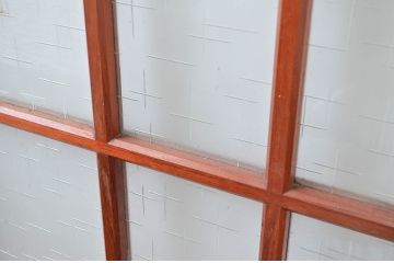 ビンテージ建具　レトロな空間を演出するガラス戸2枚セット(引き戸、ヴィンテージ)(R-080899)