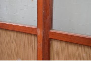 ビンテージ建具　レトロな空間を演出するガラス戸2枚セット(引き戸、ヴィンテージ)(R-080899)