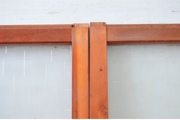 ビンテージ建具　レトロな空間を演出するガラス戸2枚セット(引き戸、ヴィンテージ)(R-080899)