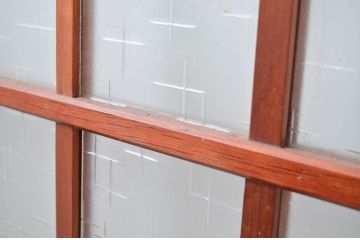 ビンテージ建具　レトロな空間を演出するガラス戸2枚セット(引き戸、ヴィンテージ)(R-080899)