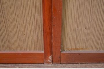 ビンテージ建具　レトロな空間を演出するガラス戸2枚セット(引き戸、ヴィンテージ)(R-080899)