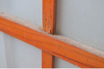 アンティーク建具　大正ロマンな雰囲気を盛り上げるガラス戸1枚(引き戸)(R-080900)