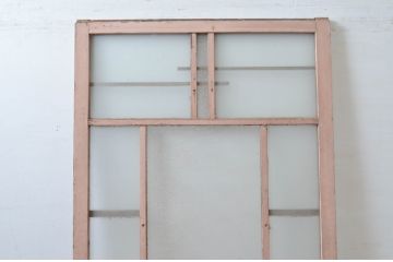 アンティーク建具　大正ロマン　ペイント仕上げ限定　ノスタルジックな雰囲気あふれるガラス戸1枚(引き戸)(R-080901)