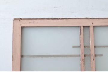 アンティーク建具　大正ロマン　ペイント仕上げ限定　ノスタルジックな雰囲気あふれるガラス戸1枚(引き戸)(R-080901)