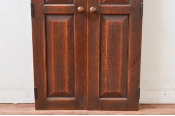 中古　美品　特注　飛騨産業　キツツキ　PROVINCIAL(プロヴィンシャル・プロビンシャル)　落ち着きのある色合いが魅力の小扉1対2枚セット(窓、木製扉、建具、両開き戸)(R-080902)