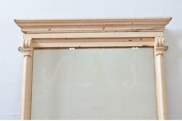 フランスアンティーク　ペイント仕上げ限定　シャビーシックな風合いがお洒落なミラー(ウォールミラー、姿見、壁掛け鏡)(R-080907)
